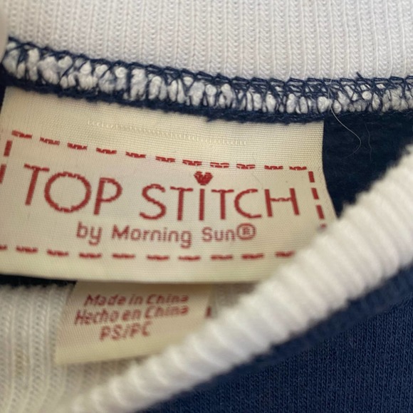 VTG Top Stitch Navy Snowman Winter Crewneck Sweater - Picture 7 of 8
